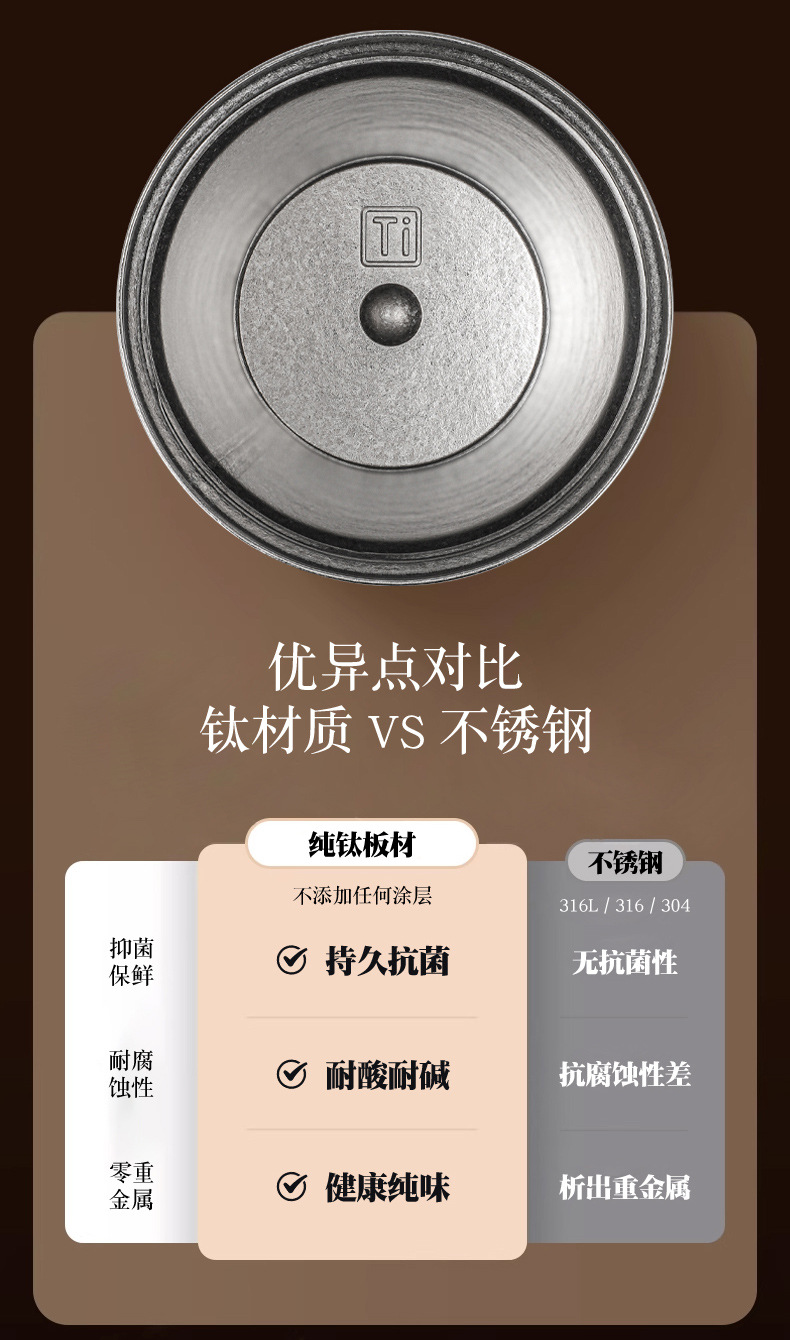 The new double-drink Lily of the valley coffee cup has a high appearance level, a pure titanium inner liner, a thermos cup, and is portable and portable with a straw pic 5