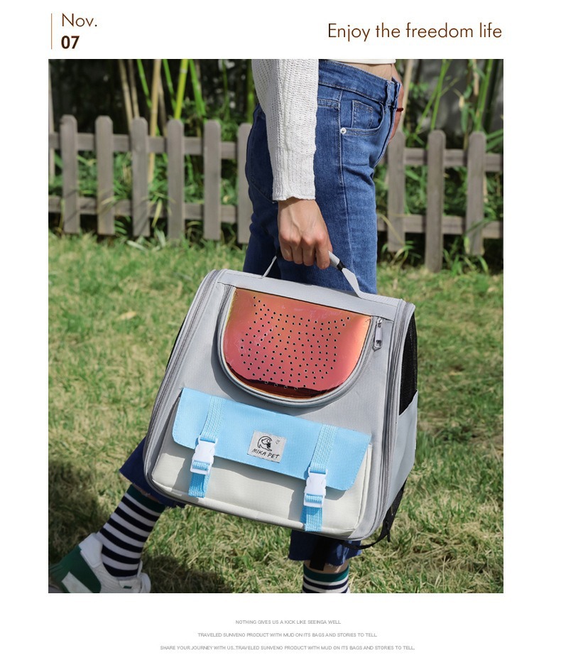 New outdoor cat bag, convenient large-capacity breathable pet bag, breathable outdoor travel cat backpack, cross-border wholesale pic 12