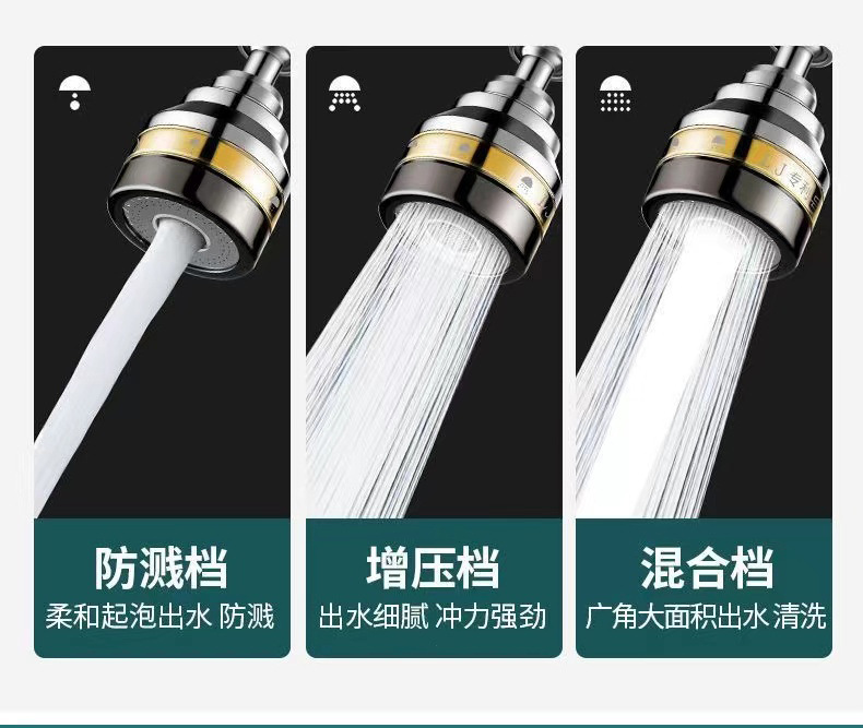 水龙头防溅水半铜批发万向延长管厨房延伸花洒起泡器增压过滤水嘴详情11