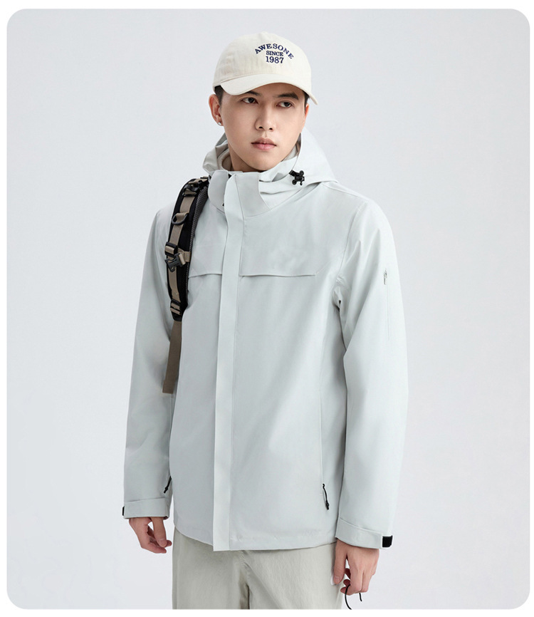 国标压胶户外冲锋衣男女三合一两件套防风防水外套工作服可印LOGO详情27