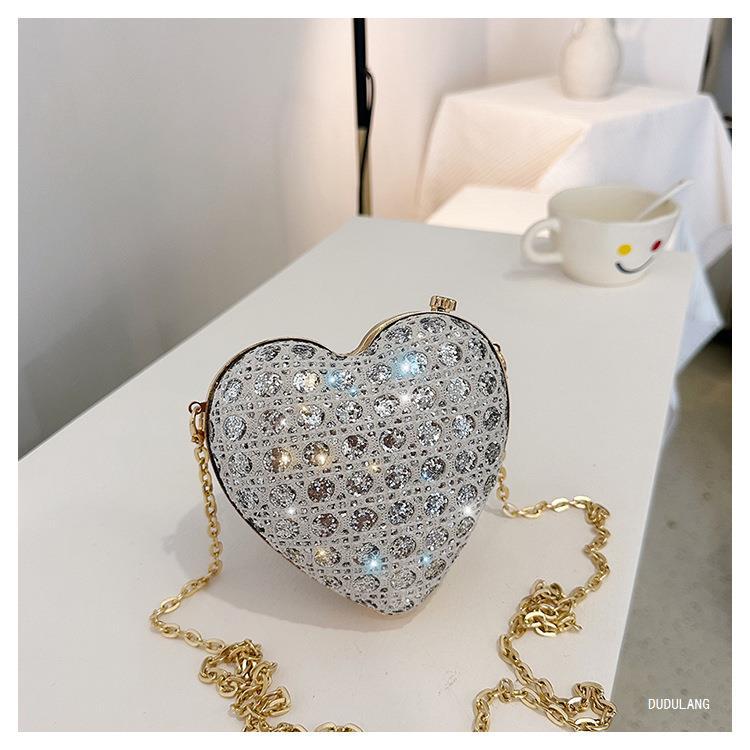跨境包包女2024夏季新款晚宴包欧美时尚洋气单肩包亮片爱心包详情13