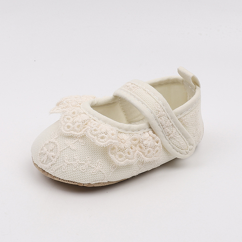 春秋婴儿宝宝蕾丝公主鞋0-1岁学步彩棉新生儿百天周岁布鞋不掉鞋详情3