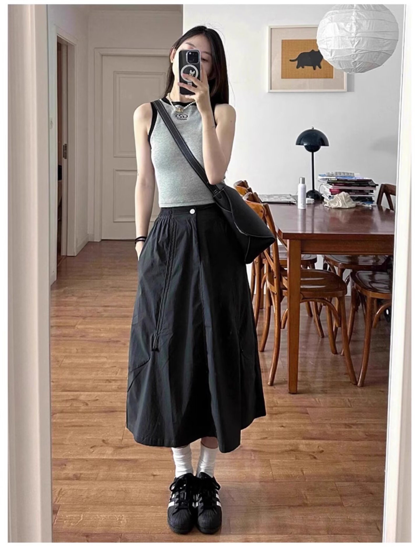 American Bella style workwear skirt for women, new summer style, plus-size high-waisted, quick-drying and slimming A-line umbrella skirt pic 15