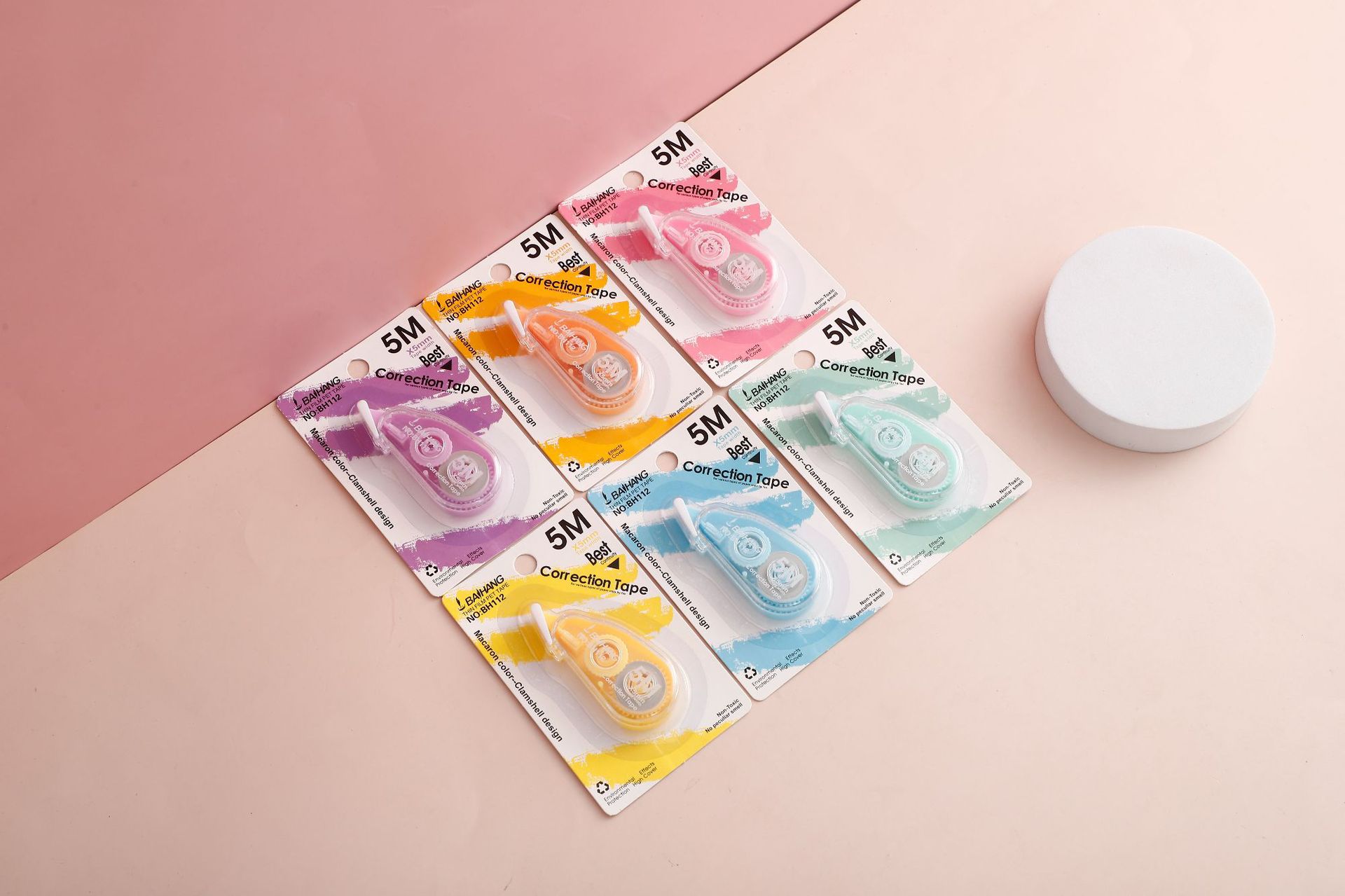 Baihang fully transparent and simple correction tape for student stationery and learning supplies, large-capacity correction and correction tape, 3-piece set pic 6