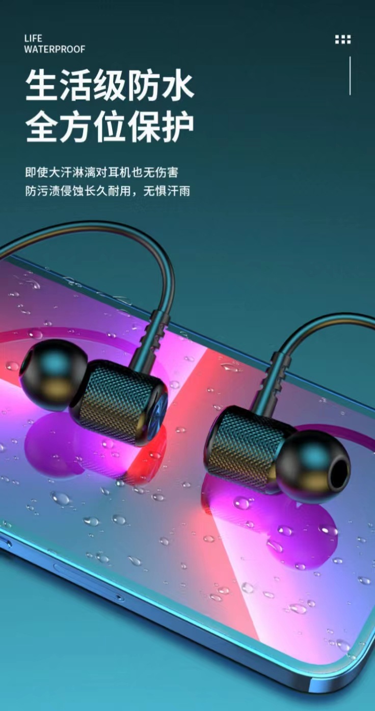 New Bluetooth headphones, in-ear neckband sports headphones, ultra-long standby life, wholesale from General mobile phone Hua pic 4