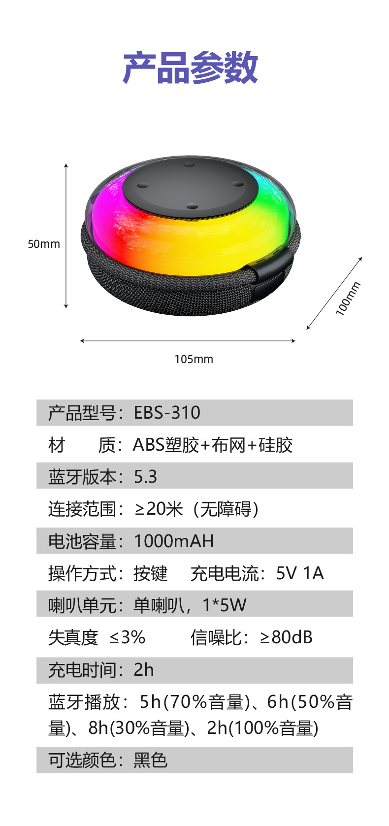 Wireless Bluetooth speaker, portable with handle, fabric waterproof mini speaker, subwoofer, outdoor 2026 new model pic 18