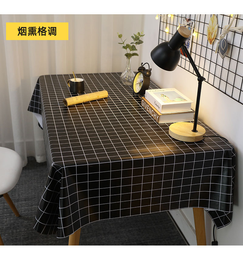 桌布防水防油免洗北欧ins网红学生书桌长方形餐桌台布茶几pvc桌垫详情12