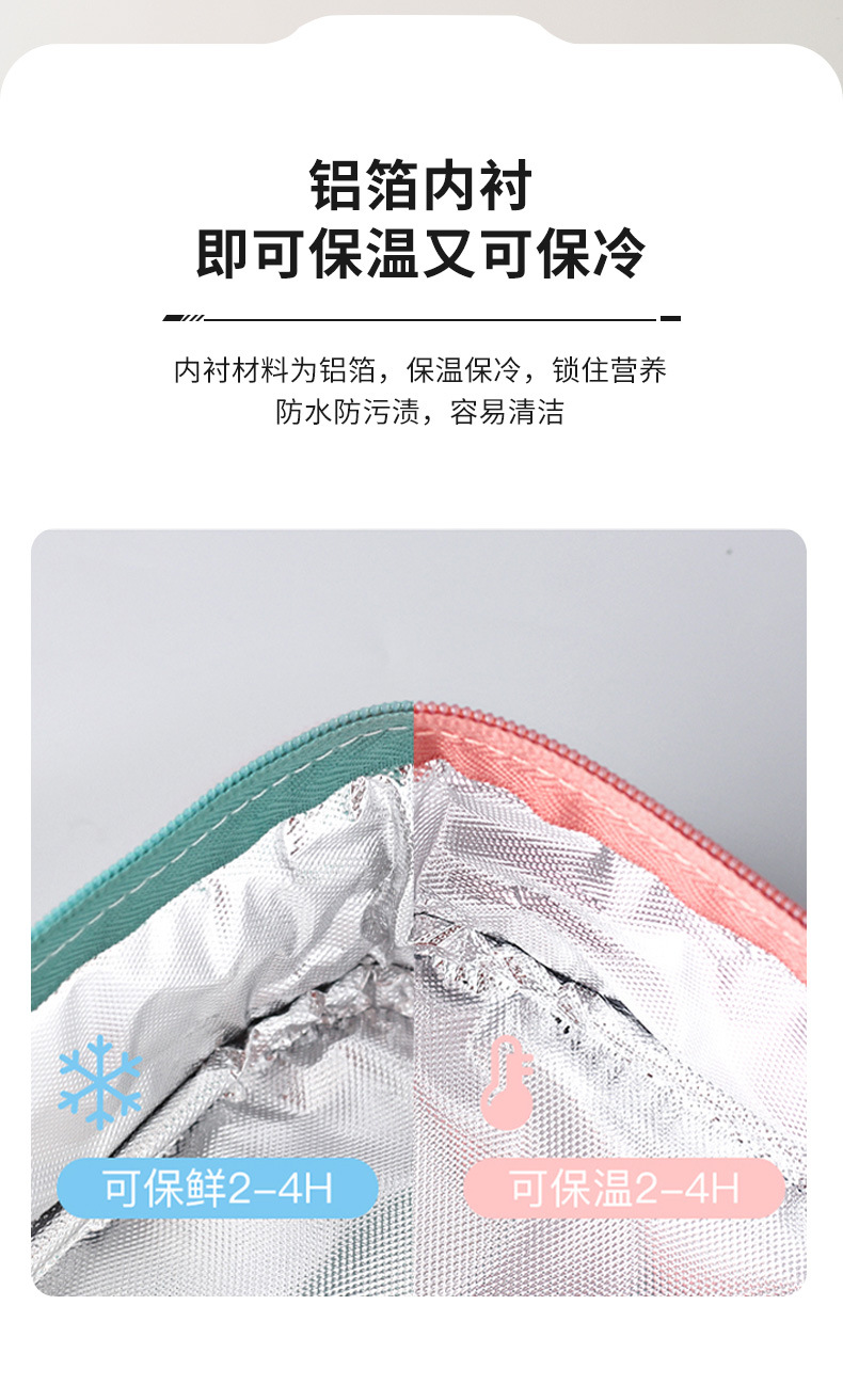 Large-capacity bento bags, student and office worker lunch box bags, outdoor picnic thickened aluminum foil portable insulated bags pic 15