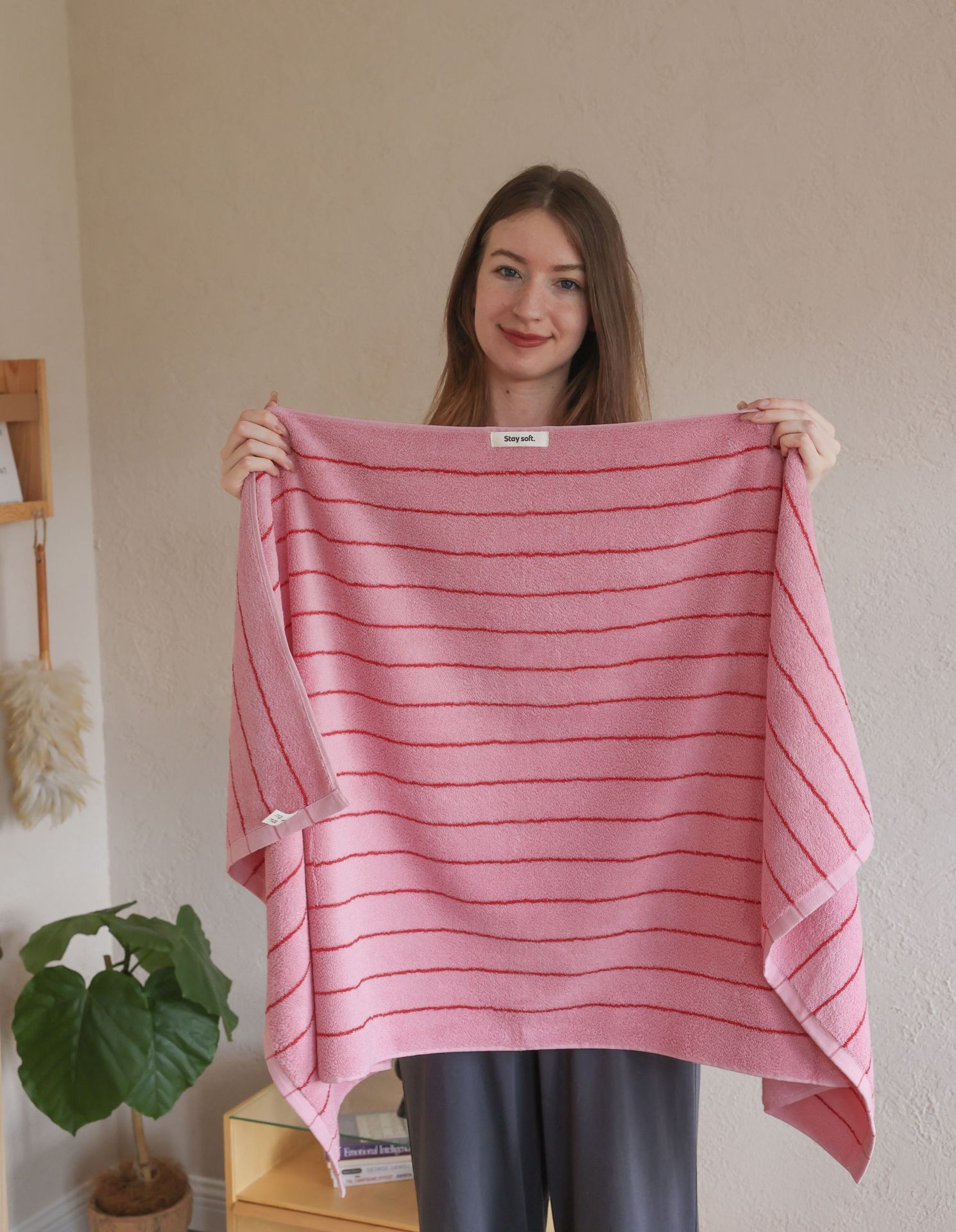 New autumn and winter fine-striped color-blocked towels, combed pure cotton adult absorbent bath towels, color-blocked striped adult towels pic 9