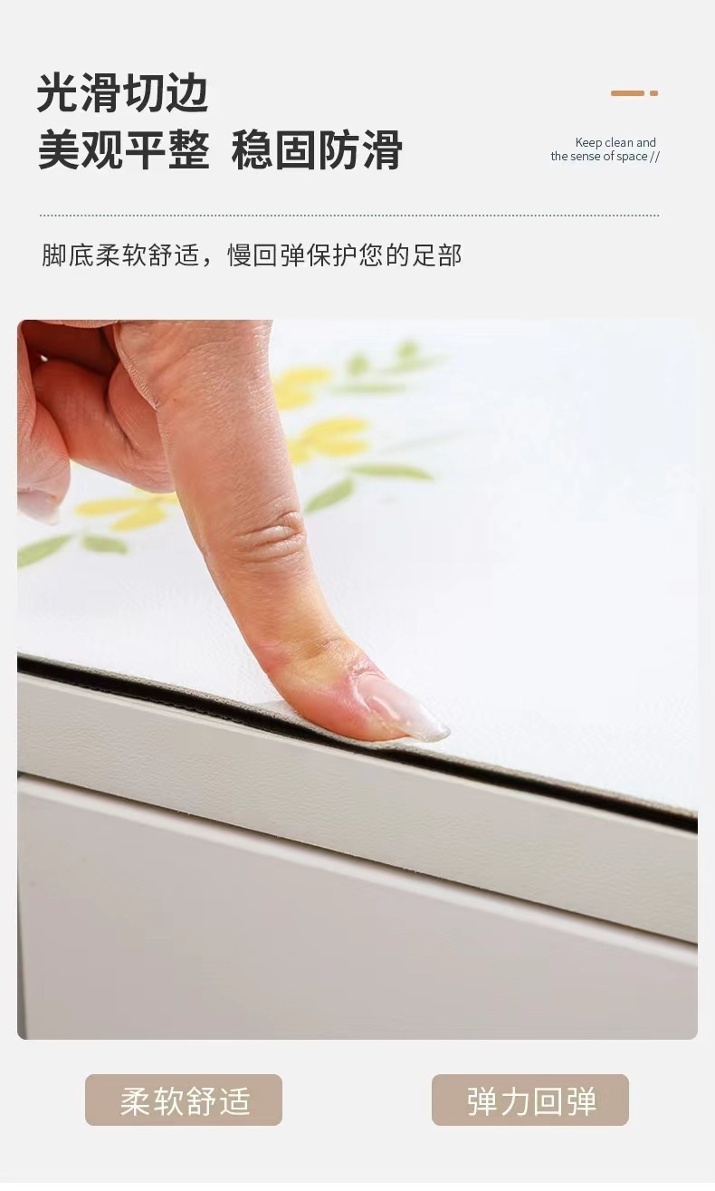 轻奢厨房皮革吸油垫免清洗家用防滑地垫  耐磨可擦洗长条垫详情7