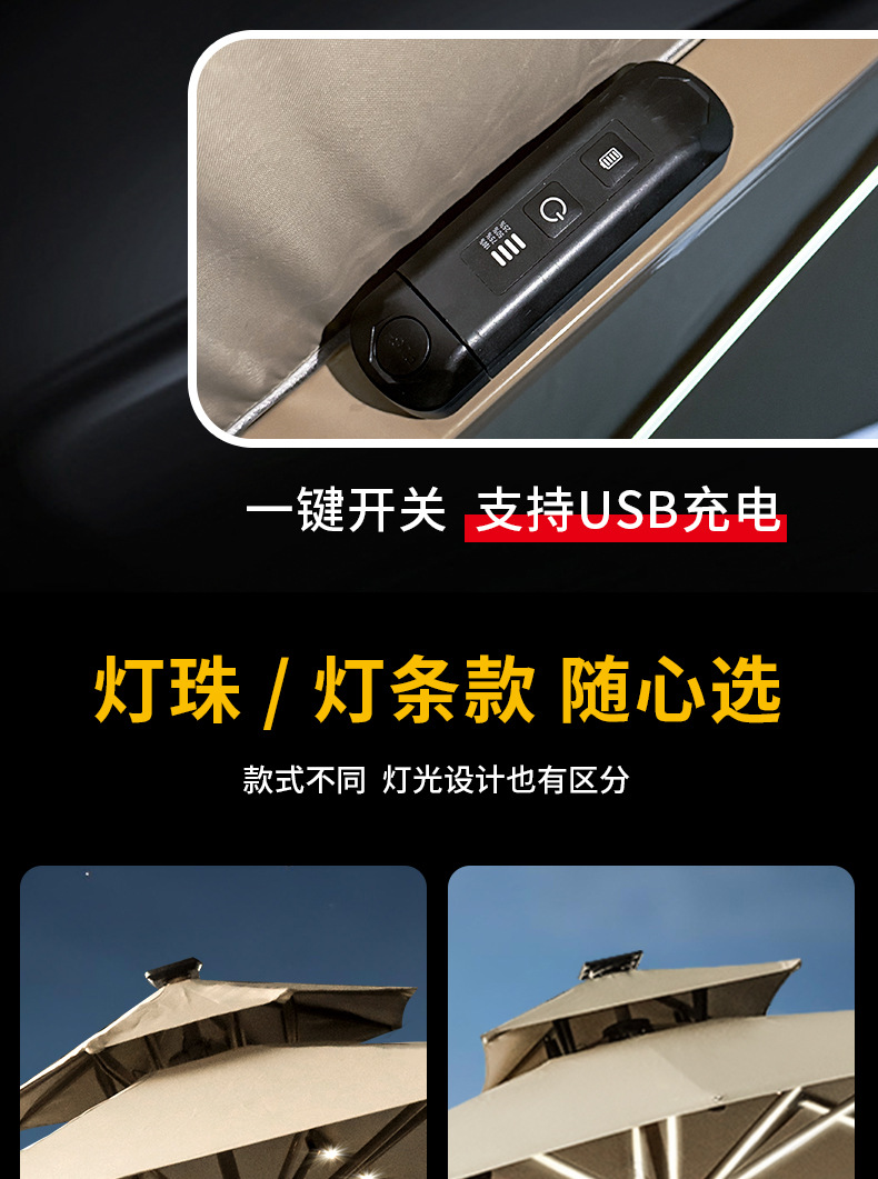星辰户外遮阳伞庭院专用 罗马伞设计露台防晒 摆摊露天大伞棚别墅庭院详情11