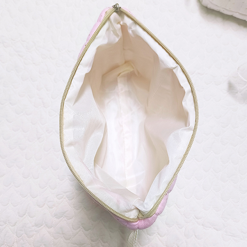 跨境新款两件套字母化妆包时尚清新收纳袋绗缝条纹洗漱包旅行包包详情10