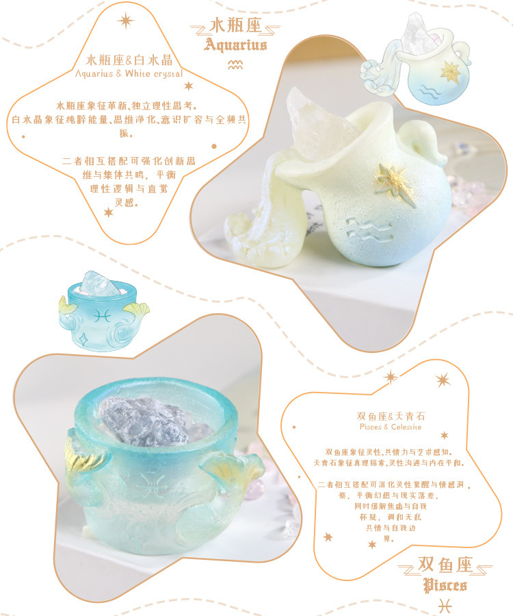 Cute and adorable zodiac sign PAI crystal blind box, trendy toys, home and office decorations, desktop ornaments pic 31