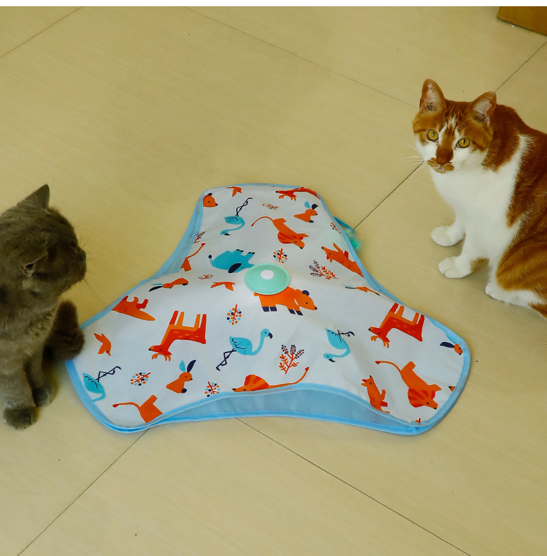 电动猫咪玩具智能逗猫解闷羽毛小猫玩具自动旋转USB猫转盘亚马逊详情16