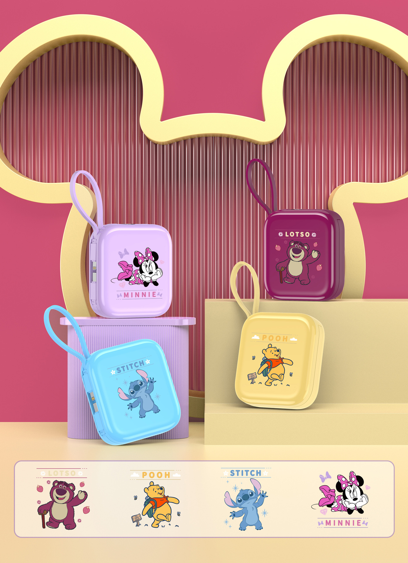 Disney 22.5W super rápido banco recargable 10,000 mah con cable propio pequeño portátil banco de energía 3C certificación autentica licencia de fábrica precio al por mayor pic 12