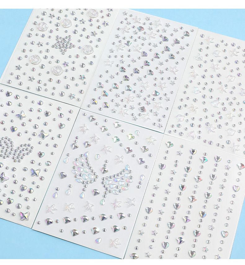 商超热销免胶钻石贴纸儿童化妆贴脸饰品美甲贴发贴演唱会妆照眉心贴详情35