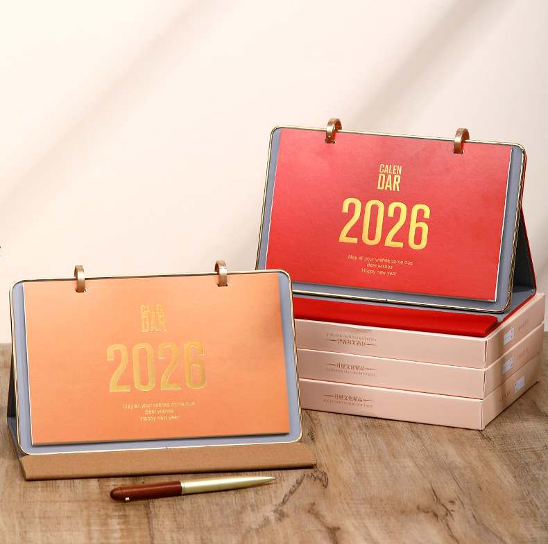 Zhouzhou Calendar 2026 Year of the Horse Desk Calendar: Simple and Modern Large Grid Office note-taking Desk calendar, Advertising Customized Gift Box style pic 21