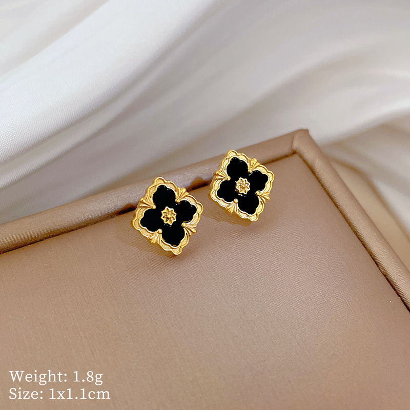 【通体钛钢】贝母幸运草极简风耳钉冷淡男女耳环个性气质宴会耳饰详情46