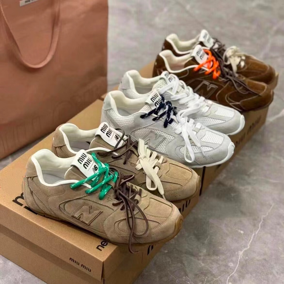 莆田鞋纯原miumiu联名530X德训鞋NB经典复古阿甘鞋休闲鞋半拖鞋潮详情22
