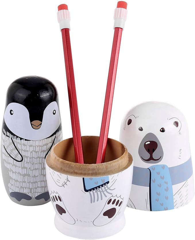 5层俄罗斯套娃木质白色大狗熊套娃家居儿童摆件益智叠叠玩具跨境详情2