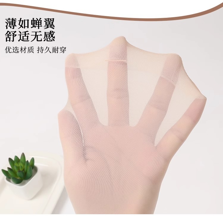 【加长款】丝袜短袜子女士防勾丝肉色钢丝面膜袜薄款透明耐磨夏季详情5