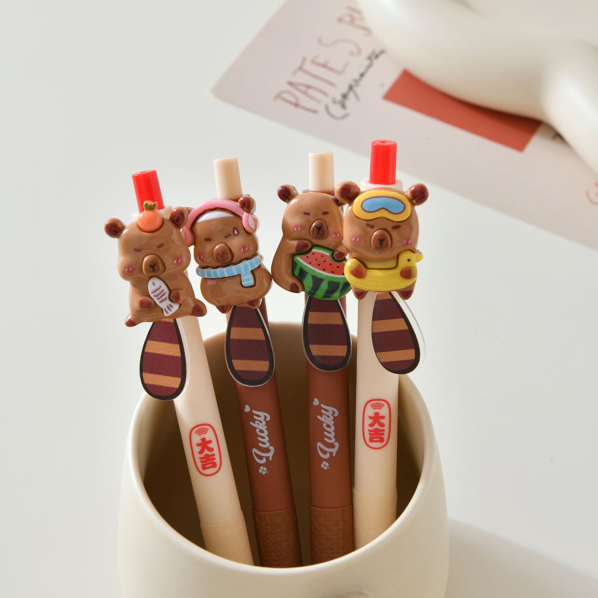 Wholesale of new Kapipala tail-shaking press gel pen 0.5mm anti-slip grip quick-drying creative stationery pic 7