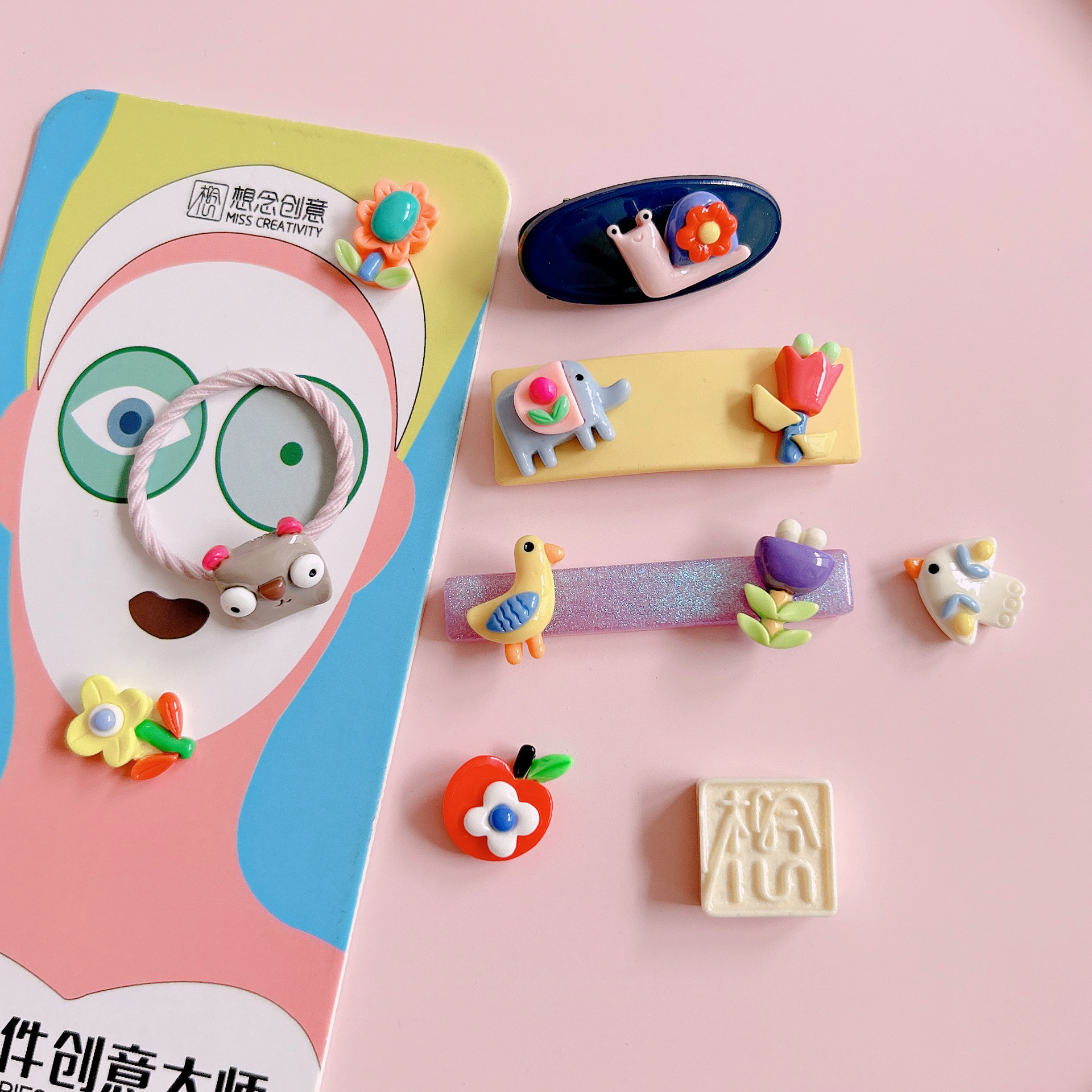 XN Creative Dopamine Flower Animal diy resin jewelry accessories Phone case Hair clip cream glue material pic 5