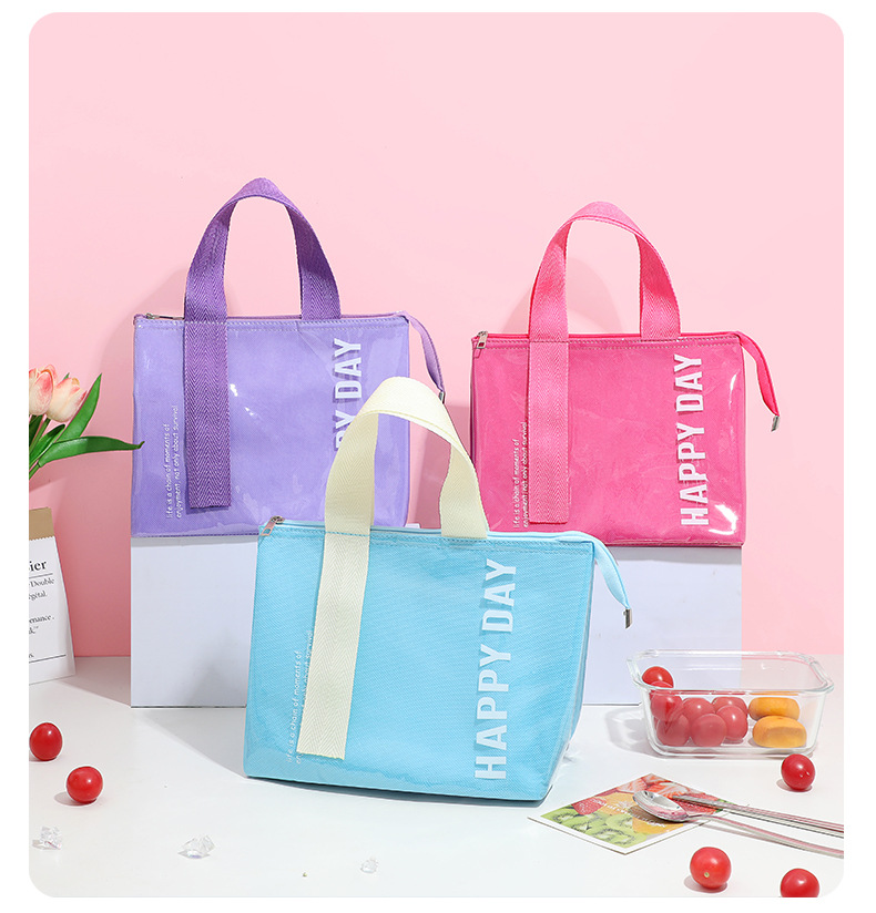 简约时尚牛津布饭盒袋学生上班族易清洁便当包小拎包三角饭盒包详情13