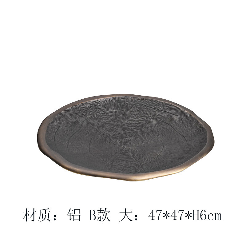印度进口铝制银色不规则浅边水果盘零食坚果收纳托盘茶盘摆件装饰详情46