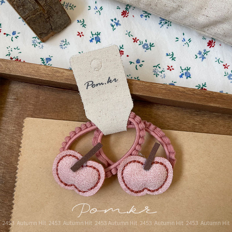 Soft and cute fruit-shaped lace hair band cartoon new autumn and winter hair band baby hair tie high elasticity hair band pic 5