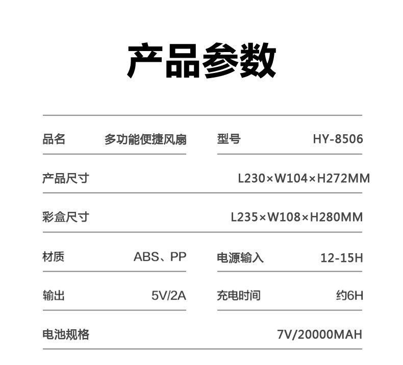 新品跨境野营风扇便携式烧烤户外露营风扇详情18