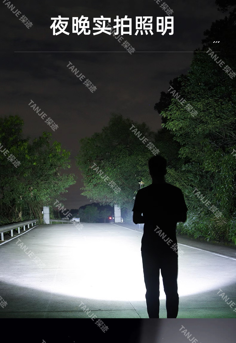 Cross-border new 8-LED outdoor high-intensity, ultra-bright, long-range, multi-dimming, ultra-long battery life type-C rechargeable flashlight pic 17