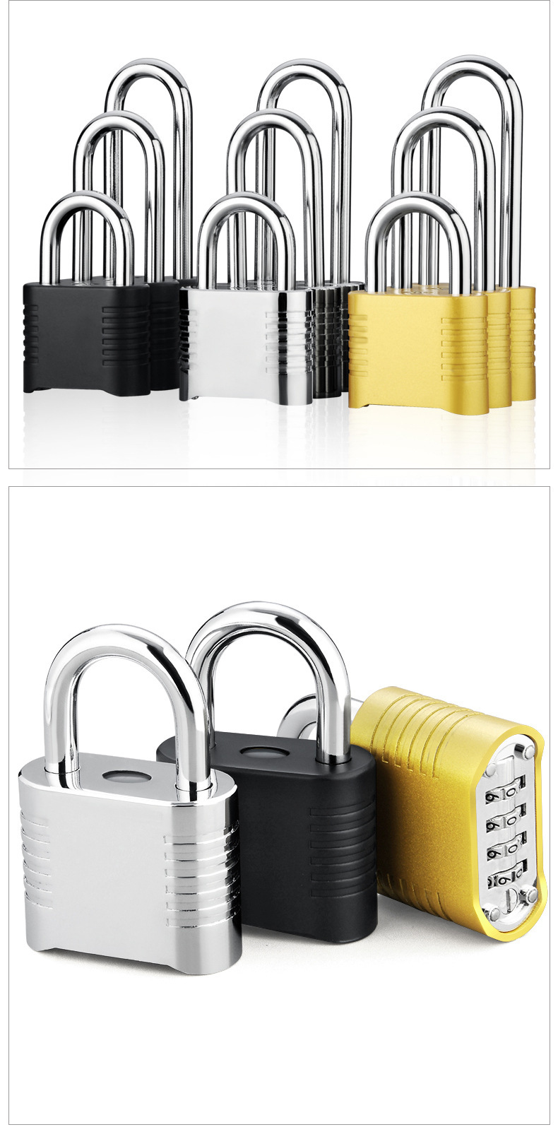 Combination lock padlock with long beam cabinet lock, outdoor imitation copper lock, door lock, large lock bar, bottom opening, 4-digit password large padlock pic 18