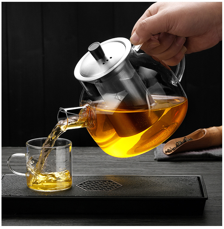 家用透明玻璃茶壶不锈钢过滤茶水分离花茶泡茶壶电陶炉烧水煮茶器详情16