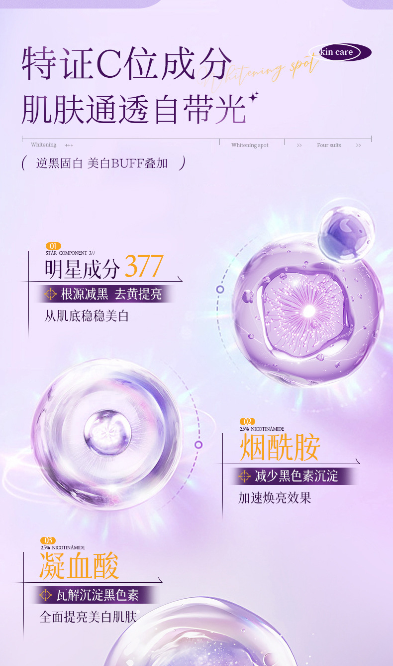 依漾美白淡斑四件套便携式护肤套装旅行装滋润烟酰胺淡斑补水套盒详情13