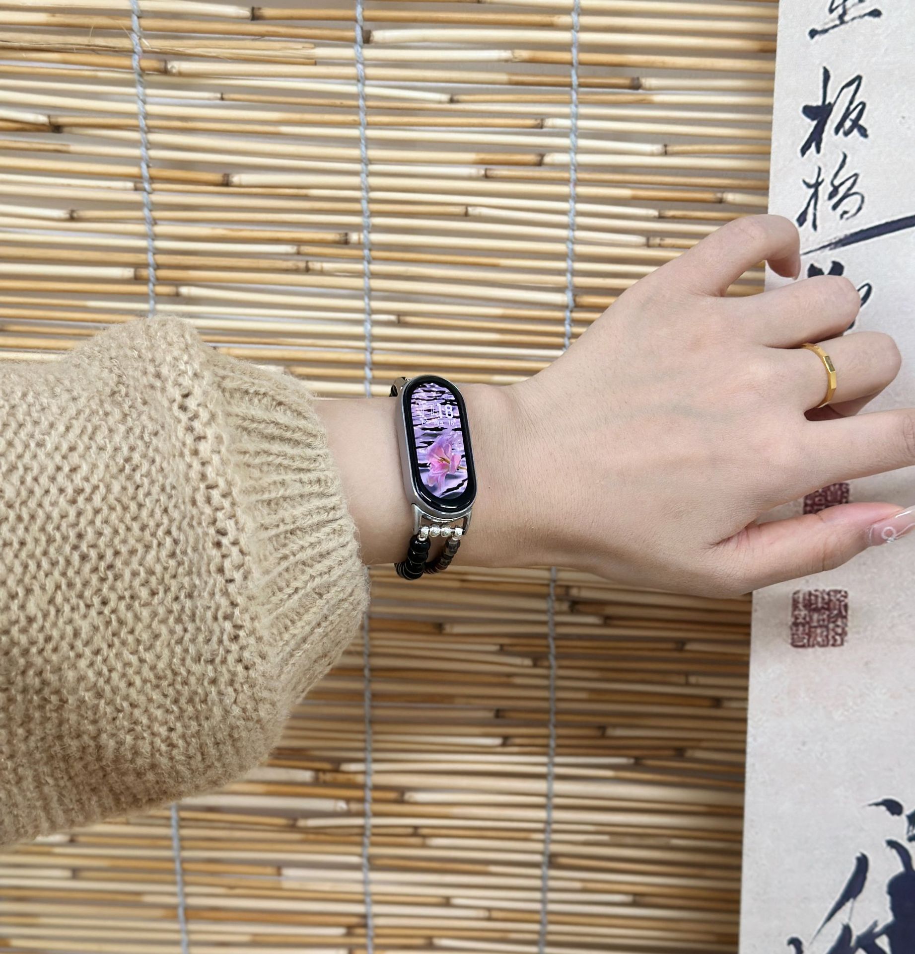 适用小米手环8表带9代串珠手绳国潮小米7/6/5/4/3NFC国风小米表带详情8