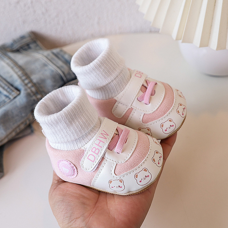 春秋新生婴儿0-1岁男女宝宝学步防掉跟软胶底防滑胶底地板鞋袜详情15