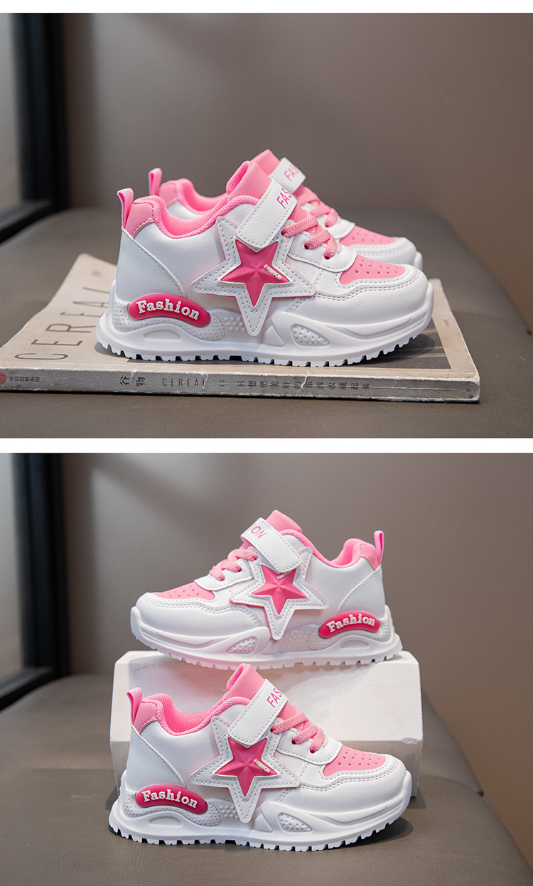 童鞋运动鞋皮面鞋子2024春秋新款儿童软底跑步鞋中大童女孩老爹鞋详情10