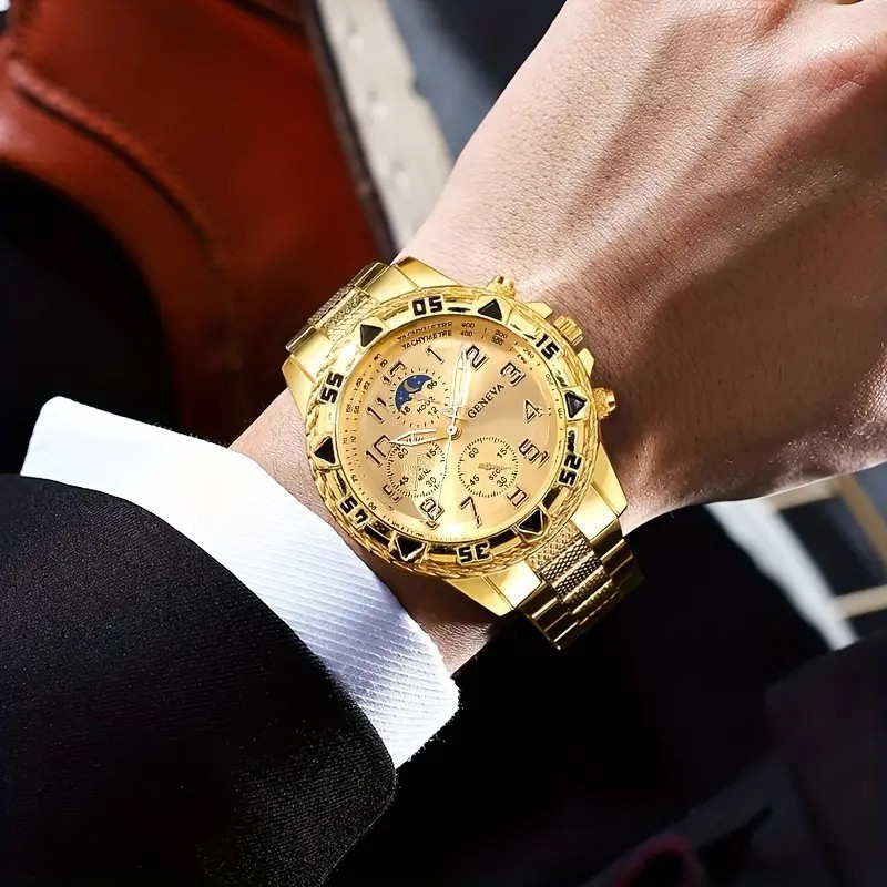 TEMU爆款套饰品手表男士轻奢商务合金男款腕表多色百搭电子石英表详情10