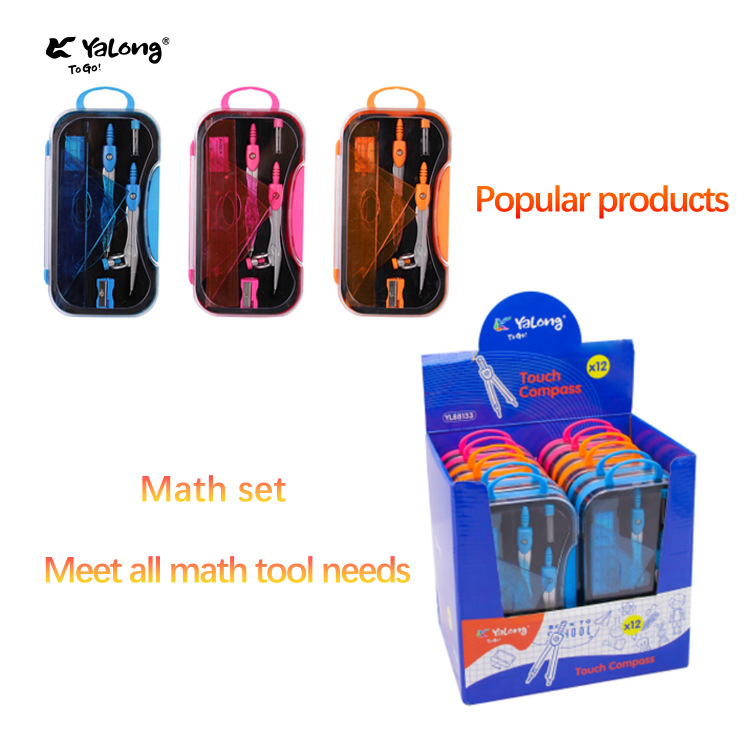 Compass set, drawing tools, compass and ruler combination set, teaching AIDS for students pic 2