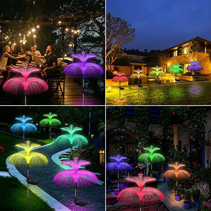 Amazon solar jellyfish light, outdoor waterproof garden light, garden lawn light, decorative landscape ground insert ambient light pic 21