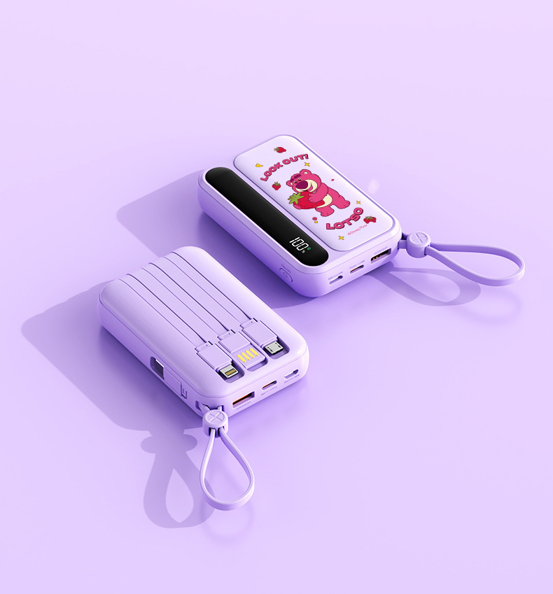 Disney power Bank Fast charging 10,000 mah mini powerbank with built-in cable, PowerBank 3C certified, officially authorized factory wholesale price pic 14