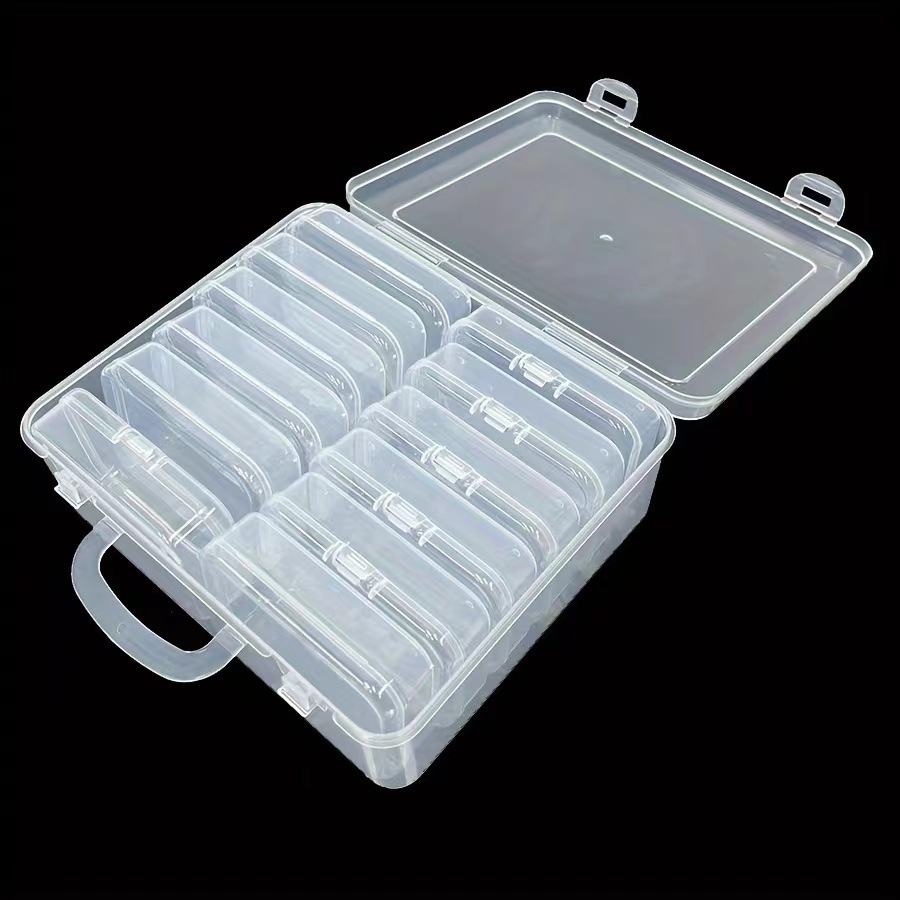 Handmade diy small accessory storage box, detachable plastic transparent loose bead stud accessories, grid storage classification box pic 6