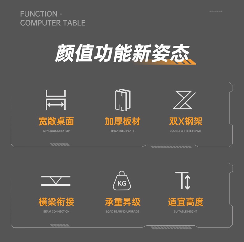 Computer desk, desktop gaming desk and chair set, home desk, bedroom simple office desk, workbench, study desk pic 2