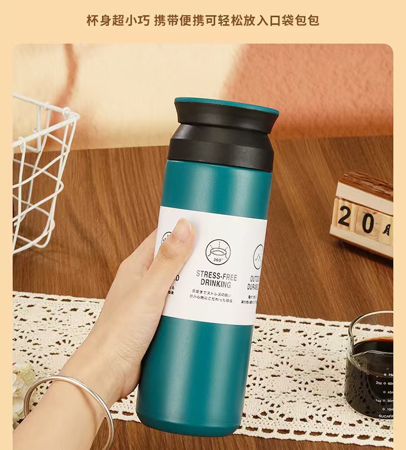 亚马逊跨境原宿日系元素杯平盖 手提保温杯304不锈钢学生便携户外详情7