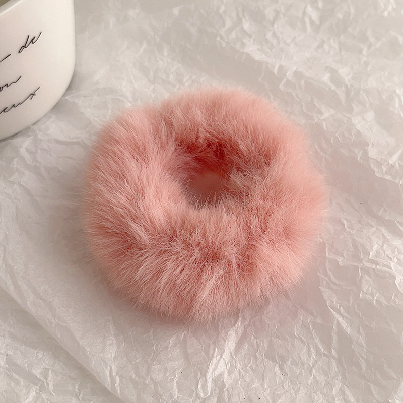Dopamine wool hair bands for autumn and winter, towel bands, simple hair ties, leather bands and hair accessories wholesale pic 11