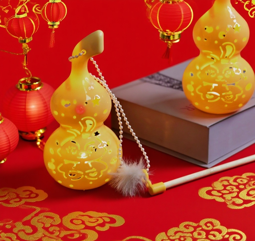 新款儿童手提发光葫芦灯笼 镂空发光 节日活动装饰礼品批发详情7