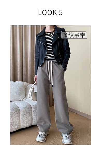 司南 时髦斜门襟拉链设计感 超模机车风皮衣夹克外套高级 SN4227详情15