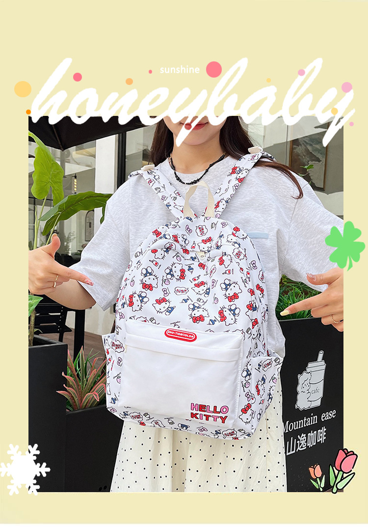 New cross-border cartoon printed schoolbag for junior high school girls, 2024 new high-appearance-level trendy casual backpack pic 1