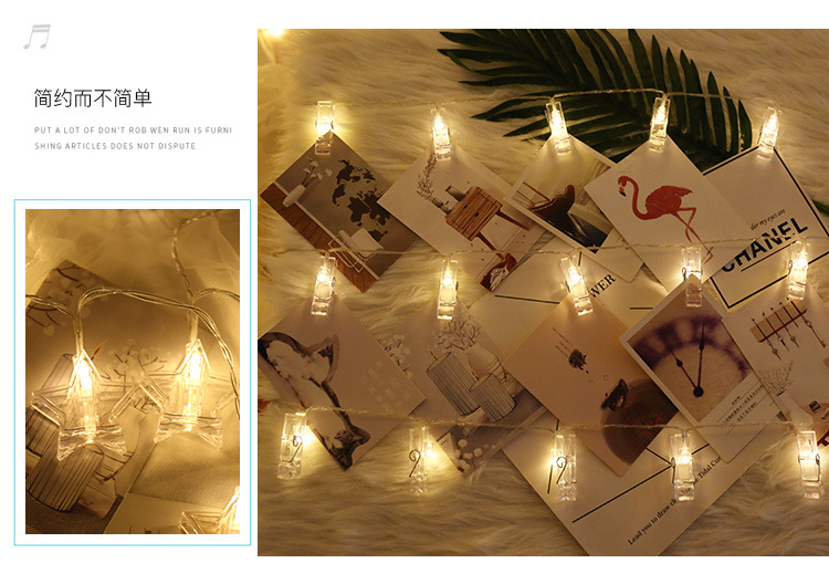 Battery box clips, light strings, photo wall decorative lights, birthday party decorations, battery box light strings, five-pointed star LED lights pic 10